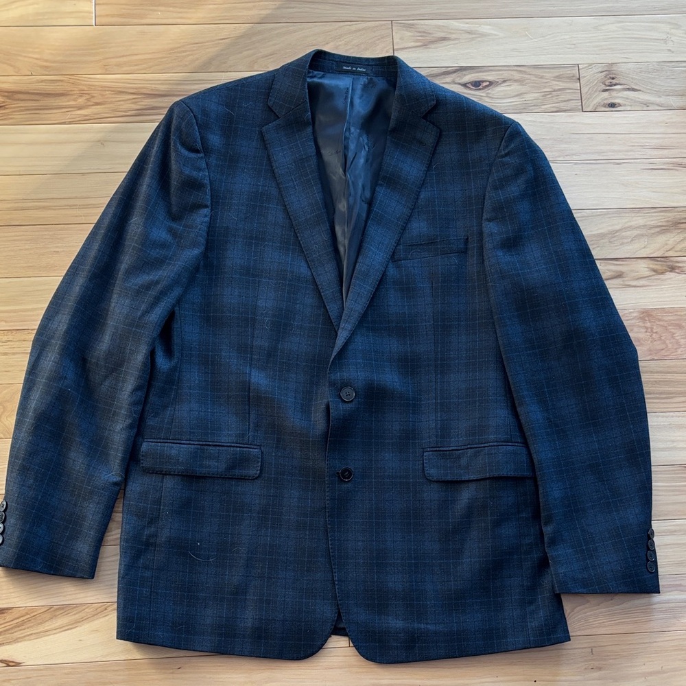 Calvin Klein Navy Plaid Blazer